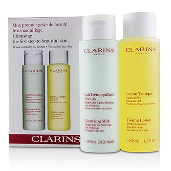 Cleansing Duo (Normal or Dry Skin): Anti-Pollution Cleansing Milk 200ml/6.9oz + Toning Lotion with Camomile 200ml/6.8oz 2pcs