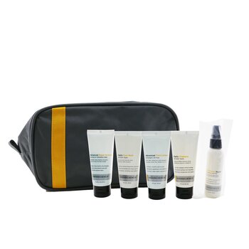 Menscience 5-Pieces Travel Set: Face Wash 59ml + Face Lotion 59ml + Shave Cream 57g + Post-Shave 59ml + Shampoo 59ml 5pcs+1bag