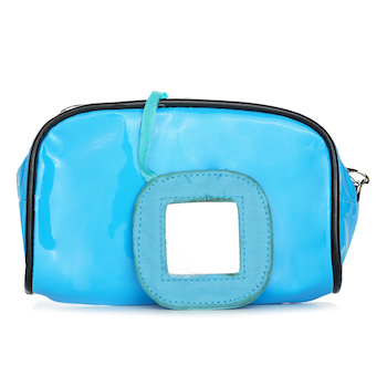 Blue Cosmetic Bag with Mirror #B