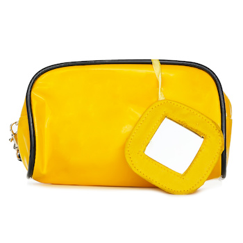 Yellow Cosmetic Bag with Mirror #B