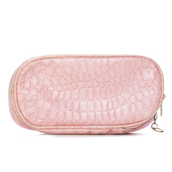BAG - Double Zip Cosmetic Bag - Pink Image 1