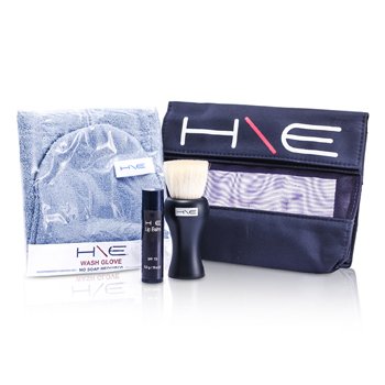 H\E Minerals Kit: Lip Balm SPF 15 + Facial Brush + Wash Glove + Bag (3pcs+1bag) 