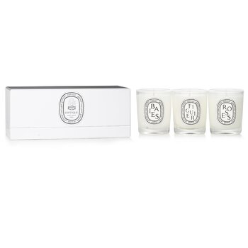 Diptyque - Mini Candle Coffret: (Baies  Figuier  Roses)  - 3x 70g/2.4oz