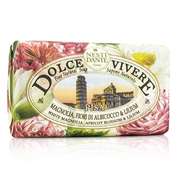 Nesti Dante Dolce Vivere Fine Natural Soap - Pisa - White Magnolia, Apricot Blossom & Lilium- סבון טבעי פיזה - מגנוליה לבנה, פריחת משמש ולילי 250g/8.8oz