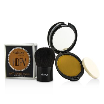 Menaji ชุด HDPV Anti-Shine Sunless Tan Kit: แป้งต่อต้านความมัน HDPV Anti-Shine Powder - T (Tan) 10g + แปรงคาบูกิ Deluxe Kabuki Brush 1ชิ้น 2pcs