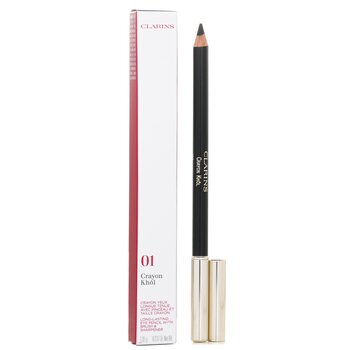 Clarins - Long Lasting Eye Pencil with Brush - # 01 Carbon Black (With Sharpener) Image 1