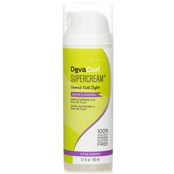 DevaCurl كريم مصفف لخصلات الشعر بجوز الهند SuperCream - لتحديد وضبط الشعر) 150ml/5.1oz