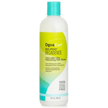 DevaCurl Mleczny szampon do włosów bardzo kręconych No-Poo Decadence (Zero Lather Ultra Moisturizing Milk Cleanser - For Super Curly Hair) 355ml/12oz