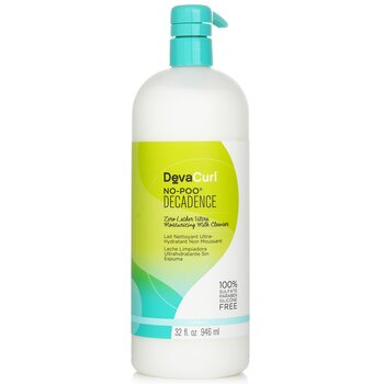 DevaCurl Mleczny szampon do włosów bardzo kręconych No-Poo Decadence (Zero Lather Ultra Moisturizing Milk Cleanser - For Super Curly Hair) 946ml/32oz