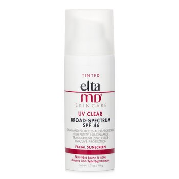 EltaMD UV Clear Facial Sunscreen SPF 46 - For Skin Types Prone To Acne, Rosacea & Hyperpigmentation - Tinted  48g/1.7oz