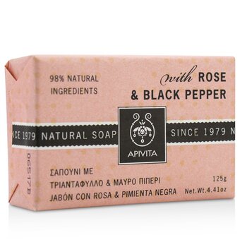 Apivita - Natural Soap With Rose & Black Pepper Image 1