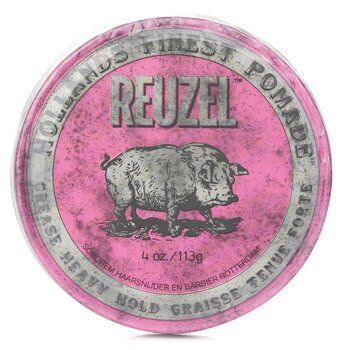 Reuzel Pink Pomade (Grease Heavy Hold) משחת גריז עם אחיזה כבדה 113g/4oz