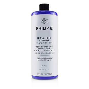 Philip B Icelandic Blonde Deep Conditioner (Tone Correcting Brightening Eliminates Brassiness - Blonde, Gray, Silver Hair) 947ml/32oz