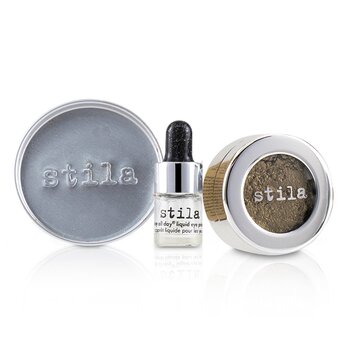 Magnificent Metals Foil Finish Eye Shadow With Mini Stay All Day Liquid Eye Primer - Vintage Black Gold (2pcs) 