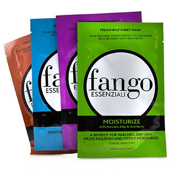 Fango Essenziali Treatment Sheet Mask Box Set (1x Moisturize Mask, 1x Purify Mask, 1x Calm Mask, 1x Energize Mask) (4x25ml/0.83oz) 