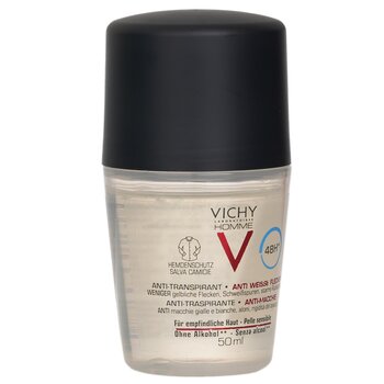 Vichy - Homme 48H* Anti Perspirant & Anti-Stains (Shirt Protection) Roll-On (For Sensitive Skin) Image 1