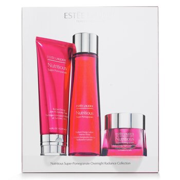 Estee Lauder - Nutritious Super-Pomegranate Overnight Radiance Collection: Cleansing Foam 125ml+Lotion Intense Moist 200ml+Night Creme 50ml Image 2