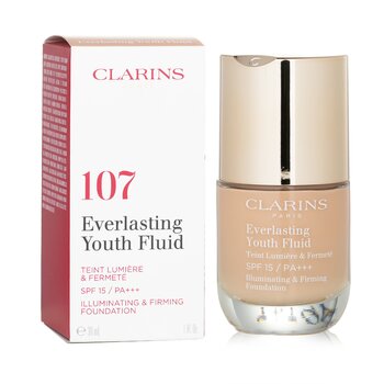 Clarins - Everlasting Youth Fluid Illuminating & Firming Foundation SPF 15 - # 107 Beige Image 1