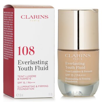 Clarins - Everlasting Youth Fluid Illuminating & Firming Foundation SPF 15 - # 108 Sand Image 1