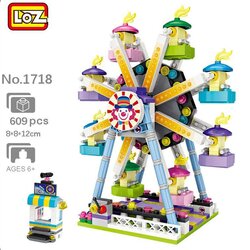 헐렁한 Loz LOZ Dream Amusement Park Series - Ferris wheel Building Bricks Set  22 x 18.5 x 4.5