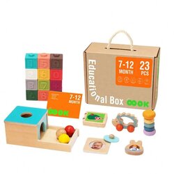 Tooky Toy Co 7-12m Baby Sensory Educational Learning Educational Box  32x27x14cm