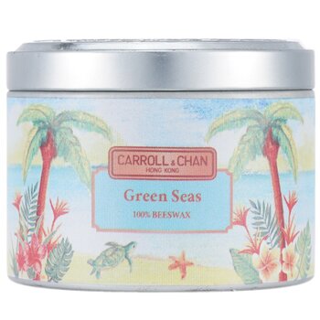 Carroll & Chan 100% Beeswax Tin Candle - Green Seas (8x6) cm