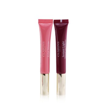 Instant Light Lip Perfector Collection - #01 Rose Shimmer + #08 Plum Shimmer (2x 12ml/0.35oz) 