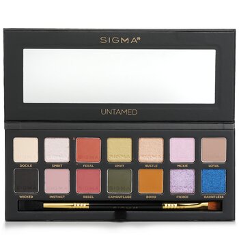Sigma Beauty Untamed Eyeshadow Palette With Dual Ended Brush (14x Eyeshadow + 1x Dual Ended Brush) 19.32g/0.68oz