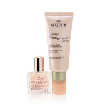 Nuxe Gift Set: Creme Prodigieuse Boost Multi-Correction Silky Cream 40ml + Huile Prodigieuse Florale Multi-Purpose Dry Oil 10ml (2pcs) 
