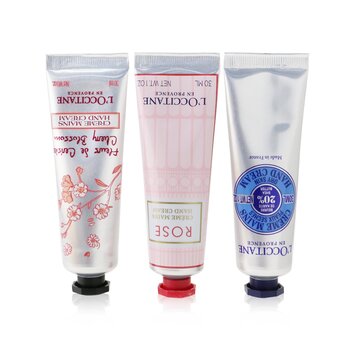 L'Occitane - Lovelier Hands Set: 2xRose Hand Cream 30ml+2x Shea Butter Hand Cream 3ml+2x Cherry Blossom Hand Cream 30ml Image 1