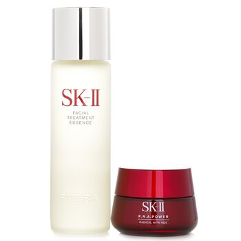 SK II - Ageless Beauty Essentials Set: R.N.A. Power Moisturizing Cream 80ml + Facial Treatment Essence 230ml Image 1