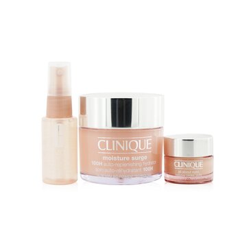 Clinique - Moisture Surge Set: Moisture Surge 100H 125ml+ All About Eyes 15ml+ Moisture Surge Face Spray Thirsty Skin Relief 30ml Image 1