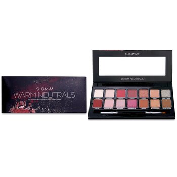 Sigma Beauty - Warm Neutrals Eyeshadow Palette (14x Eyeshadow + 1x Dual Ended Brush) Image 1