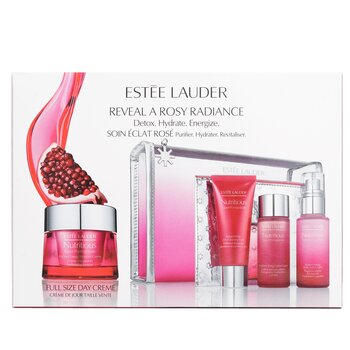 Estee Lauder - Nutritious Super-Pomegranate Reveal A Rosy Radiance Set: Moisture Creme+ Milky Lotion Light+ Lotion+ Cleansing Foam ... Image 2