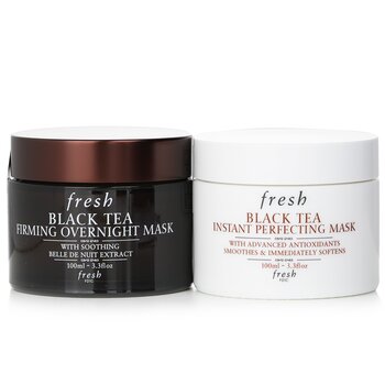 Fresh - Black Tea Age-Delay For Night & Day Set: Black Tea Instant Perfecting Mask 100ml + Black Tea Firming Overnight Mask 100ml Image 1