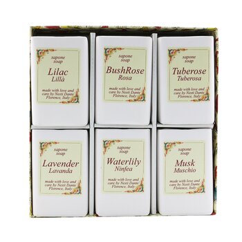 Nesti Dante - Floral Notes Soap Set: (Lilac + BushRose + Tuberose + Lavender+ Waterlily + Musk) Image 1