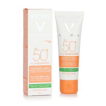 Vichy - Capital Soleil Mattifying 3-In-1 Daily Shine Control Care SPF 50 - Protects, Absorbs, Controls Image 1