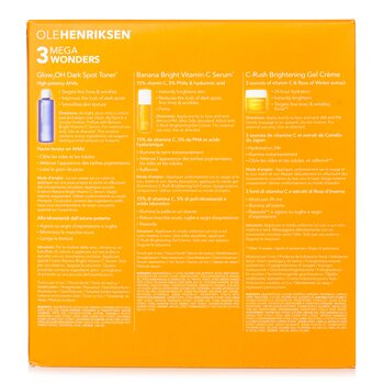 Ole Henriksen - 3 Mega Wonders Set: Banana Bright Vitamin C Serum 15ml + Glow2OH Dark Spot Toner 190ml + C-Rush Brightening Gel Crme 35ml Image 2