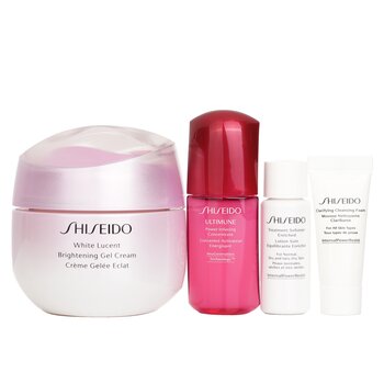 Shiseido - White Lucent Holiday Set: Gel Cream 50ml + Cleansing Foam 5ml + Softener Enriched 7ml + Ultimune Concentrate 10ml Image 1