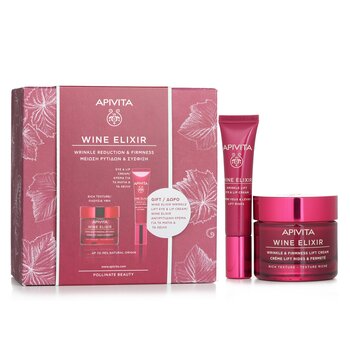 Wine Elixir Wrinkle Reduction & Firmness (Rich Texture) Gift Set: Rich Cream 50ml+ Eye & Lip Cream 15ml (2pcs) 