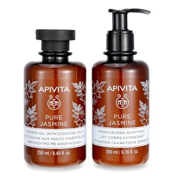 Apivita - Relaxing Treats Euphoria & Softness Set: Pure Jasmine Shower Gel 250ml+ Pure Jasmine Moisturizing Body Milk 200ml Image 1