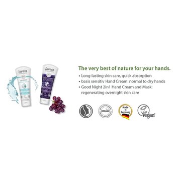 Lavera - Good Night 2In1 Hand Cream & Mask Wirh Organic Grape & Organic Shea Butter - For Very Dry Skin Image 2