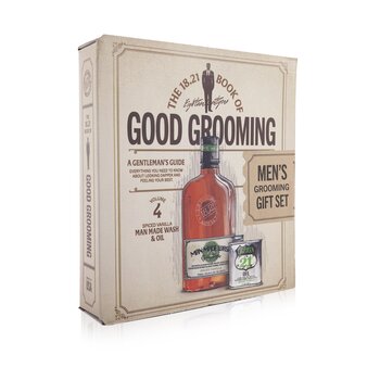 18.21 Man Made - Book of Good Grooming Gift Set Volume 4: Spiced Vanilla (Wash 532ml + Oil 60ml) Image 1