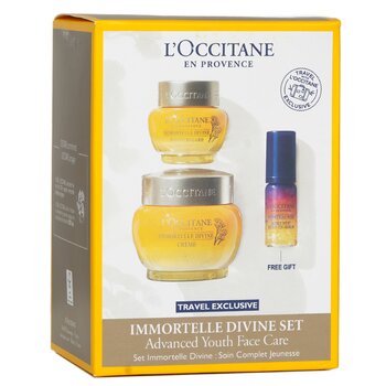 L'Occitane - Immortelle Divine Set: Cream 50ml + Eye Balm 15ml + Overnight Reset Oil-In-Serum 5ml Image 1