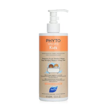 Phyto Specific Kids Magic Detangling Shampoo & Body Wash - Curly, Coiled Hair & Body (For Children 3 Years+) (400ml/13.5oz) 