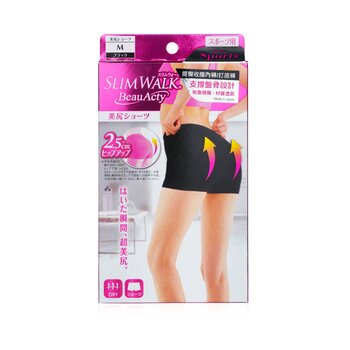 SlimWalk Buttocks Shorts for Sports, #Black (Size: M) 1pair
