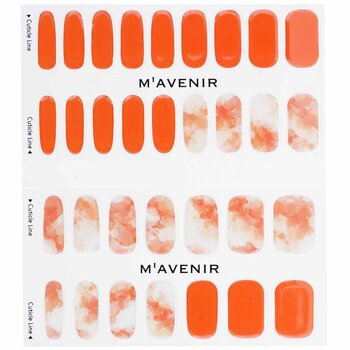 Mavenir - Nail Sticker (Orange) - # Marmalade Marble Nail Image 1