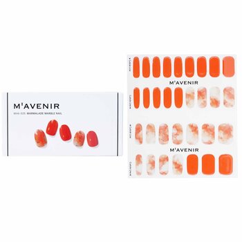 Nail Sticker (Orange) - # Marmalade Marble Nail (32pcs) 