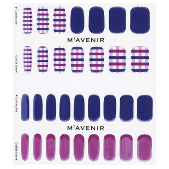 Mavenir - Nail Sticker (Patterned) - # Gingham Check With Purple Nail Image 1