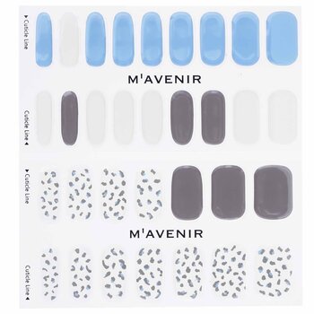 Mavenir - Nail Sticker (Patterned) - # Cream Blue Leopardo Nail Image 1